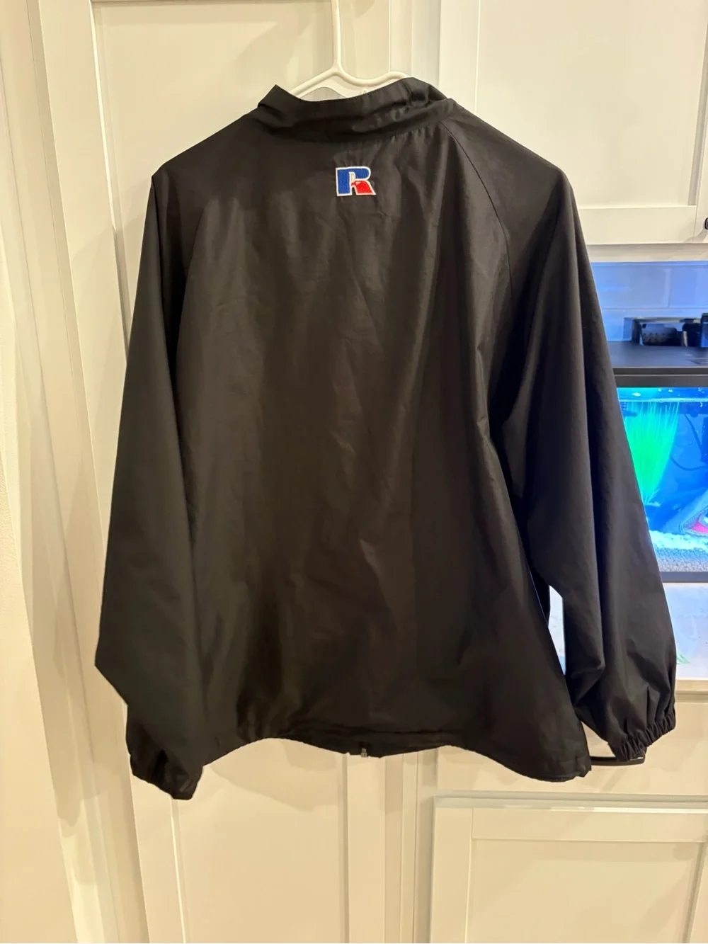Russell Athletic Black Windbreaker with Yellow Logo